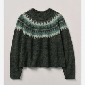 TOAST Fairisle Green Yoke Patterned Sweater
